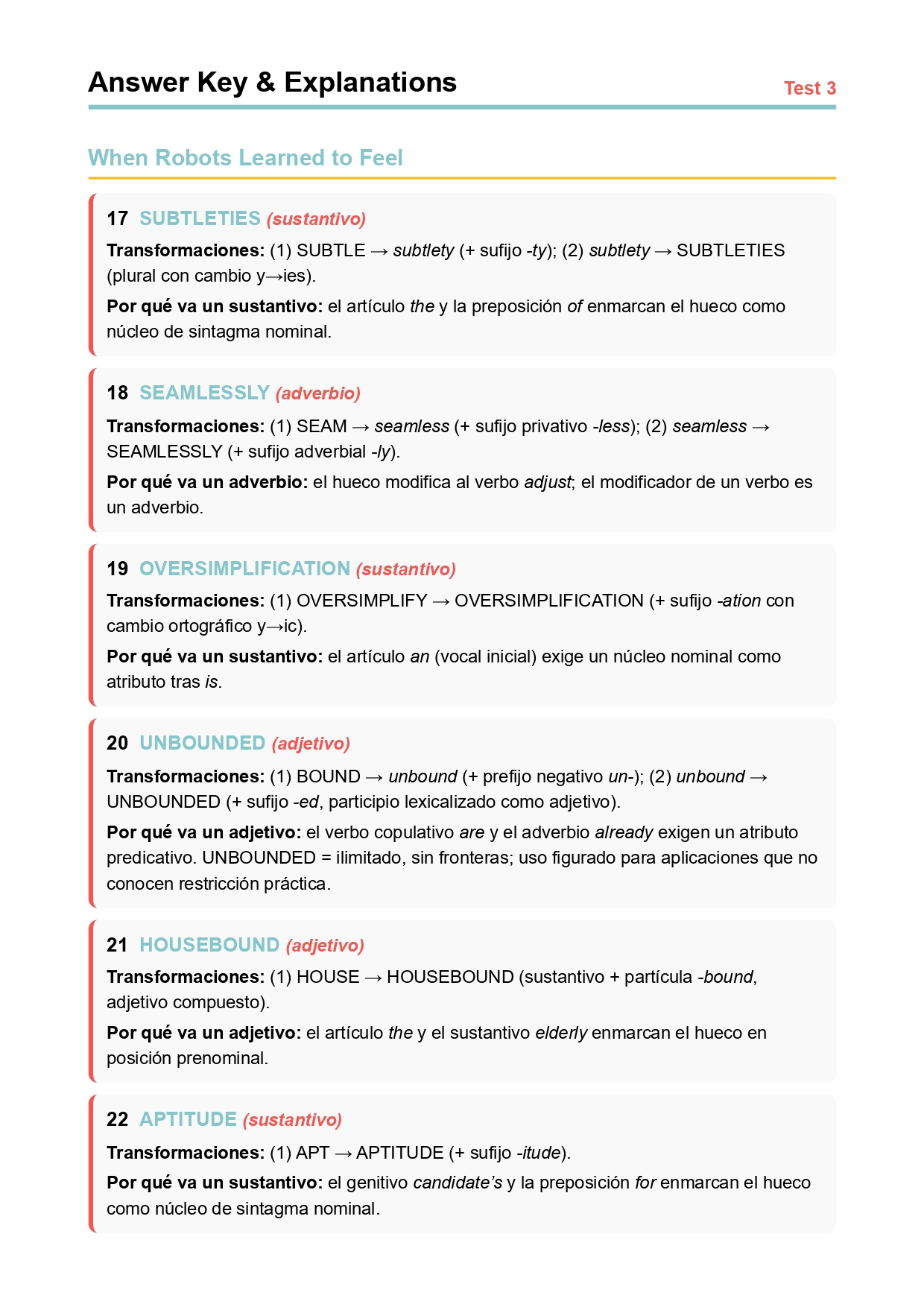 Respuestas Part 3 Word Formation